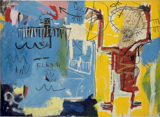 Sininen ja keltainen abstrakti maalaus