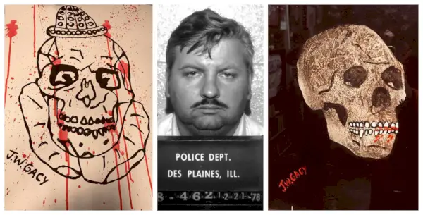 John Wayne Gacy, center, myrdet tktrktk, to klovnemalerier...