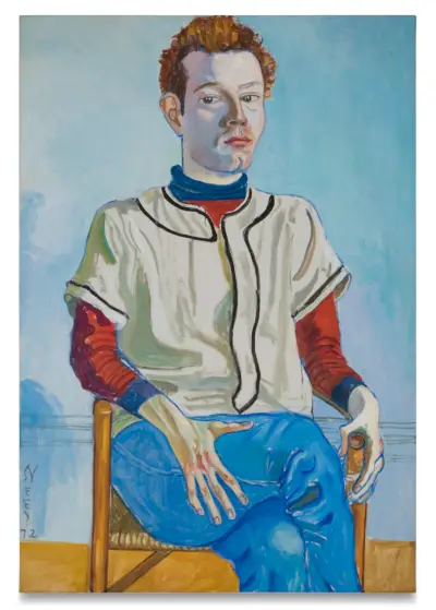 Ritratto ad olio di un uomo in posa su una sedia