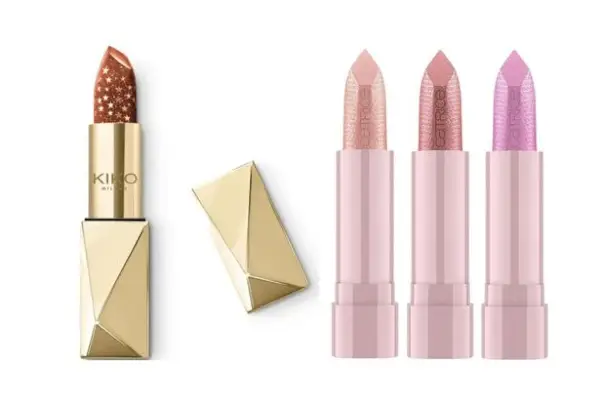 Gemme Kiko Holiday senza coperchio e tre colori di Catrice Drunk'n Diamonds