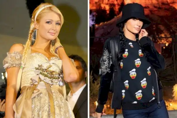 Paris Hilton vaihtaa ikonisen vaalean hiusvärinsä pitkiin mustiin hiuksiin