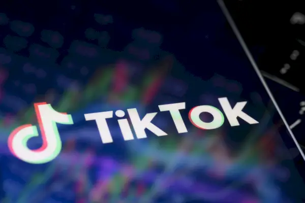 TikTok-logotypen syns på en mobiltelefonskärm