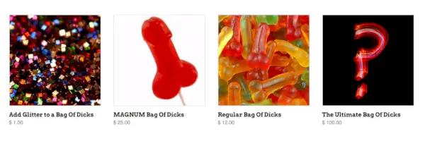 Tarjoukset: Ship a Bag of Dicks. (Kuva: shipabagofdicks.com)