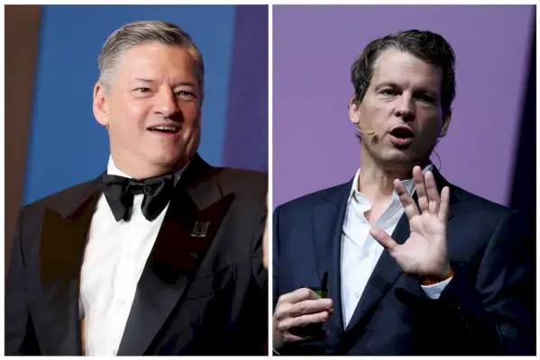 Foton sida vid sida av två män i kostym