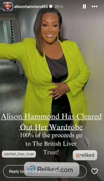 Alison Hammond myy vanhan koon 26 vaatekaappinsa uskomattoman painonpudotuksen jälkeen