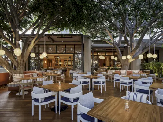 Immagine: interno della sala da pranzo del Set Steak & Sushi, Pendry Newport Beach.