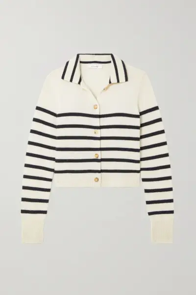 Cardigan in cashmere a righe