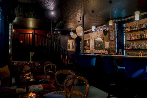 ciemny aksamitny bar