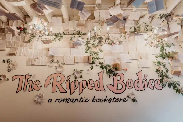 muro che dice che il corpetto strappato è una libreria romantica