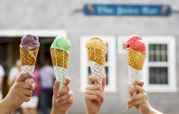 Gelat recollit en una varietat de colors i cons.