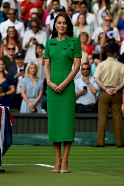 Catherine, Principessa del Galles durante il tredicesimo giorno dei Campionati di Wimbledon 2023 all'All England Lawn Tennis and Croquet Club il 15 luglio 2023