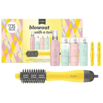 Zdjęcie: Drybar The Half Shot Szczotka do suszarki + Zestaw podkładu do włosów Rally Prep.