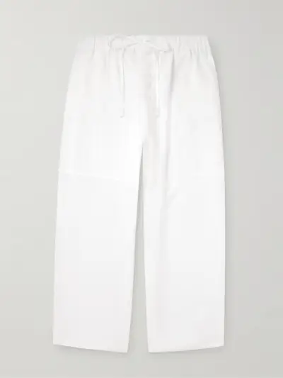 valkoiset pellavahousut