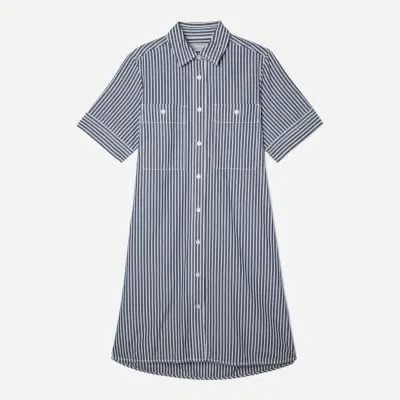 lyhythihainen raidallinen paitamekko