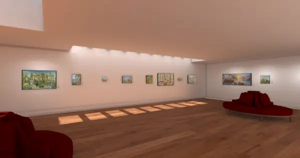 Kuva virtuaalisesta taidegalleriasta