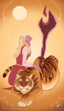 Prinsessa (sivu) sauvat Tarot-kortti